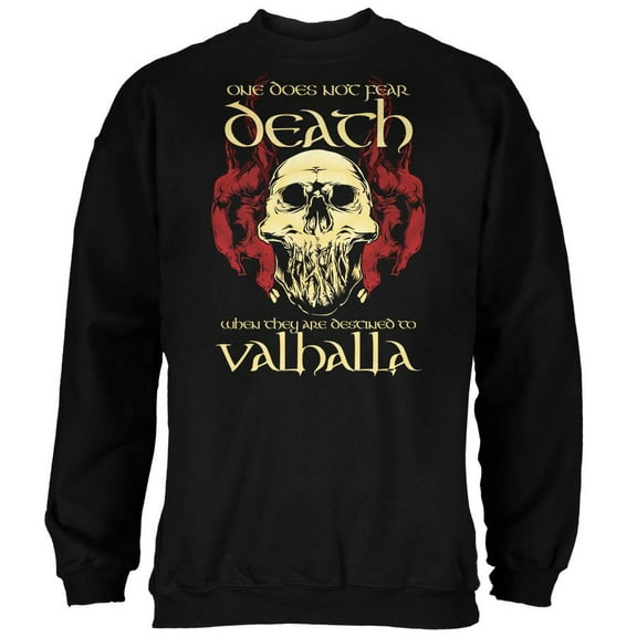 Viking Death Valhalla Mens Sweatshirt Black 3X-LG