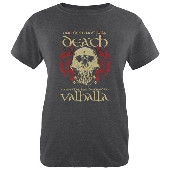 Viking Death Valhalla Womens Heather T Shirt Deep Heather MD