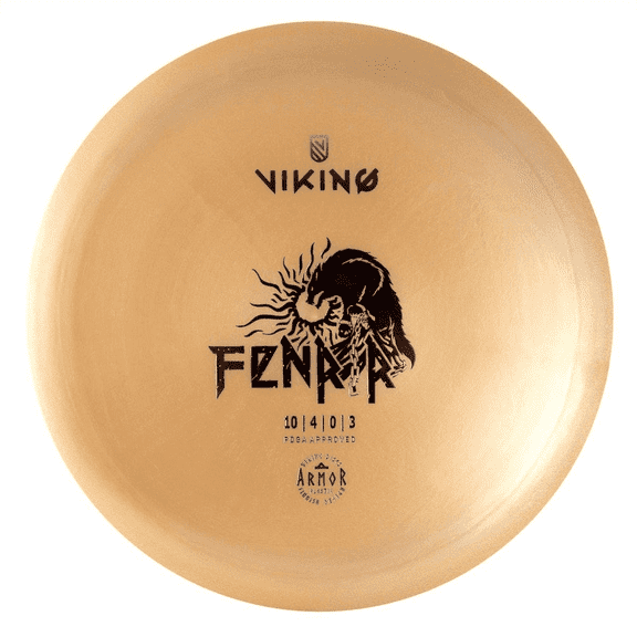 Viking Discs Fenrir Disc Golf Driver - Overstable Distance Driver Disc Golf for Intermediate & Advanced Players - Premium Armor Plastic (Brown)