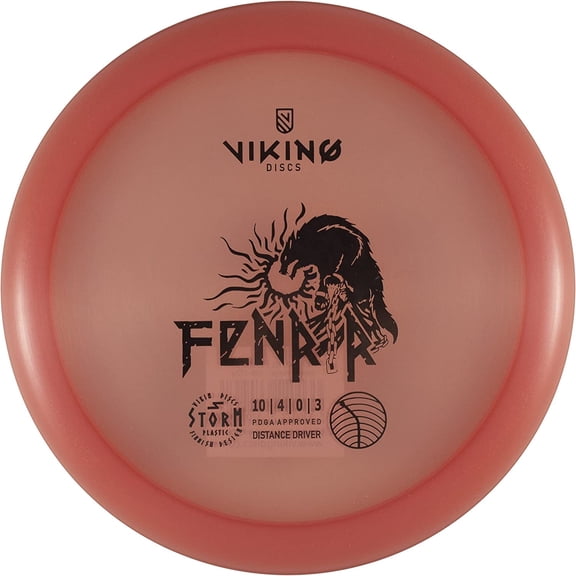 Viking Discs Fenrir Disc Golf Driver - Overstable Distance Driver Disc Golf for Intermediate & Advanced Players - Premium Storm Plastic (Pink)