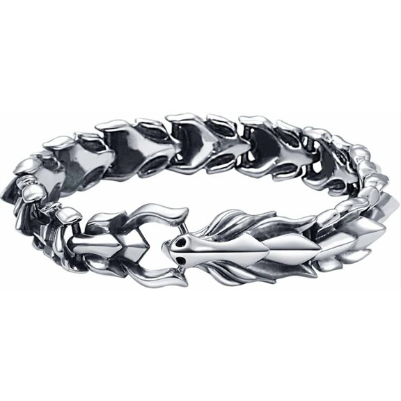 Viking Dragon Link Bracelets, Norse Jormungandr Jewelry for Men