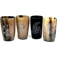 thumbnail image 1 of Viking Drinking Horn Tumblers Set of 4 – Handmade Cups for Wine Beer Ale - Safe and Unique Drink Cup. Norse Drinking Beer Mug with 8-10oz Capacity Best Choice of Theme Party Made From Real Ox Horn, 1 of 8