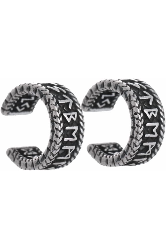 Viking Ear Cuffs Premium Earrings, Norse Runes Non Piercing Clip on Earrings, Archaic Rune Ear Cuff for Women Men[q751]