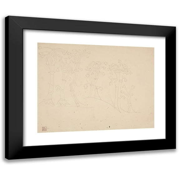 Viking Eggeling 14x12 Black Modern Framed Museum Art Print Titled - Original Drawings 29 (Early 20th Century)