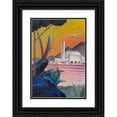 thumbnail image 1 of Viking Eggeling 18x24 Black Ornate Framed Double Matted Museum Art Print Titled: Landscape with Contrasting Tree Forms, II, 1 of 5