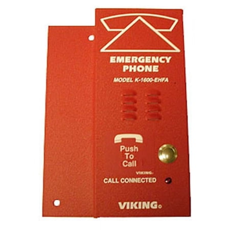 Viking Electronics ADA Compliant Red Elevator Phone with Dialer and Voice Announcer (K-1600-EHFA)