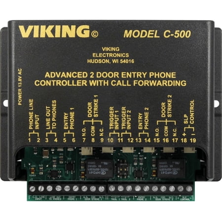 Viking Electronics C-500 Two Door Entry Phone Controller with Call Forwarding & Door Strike Controls