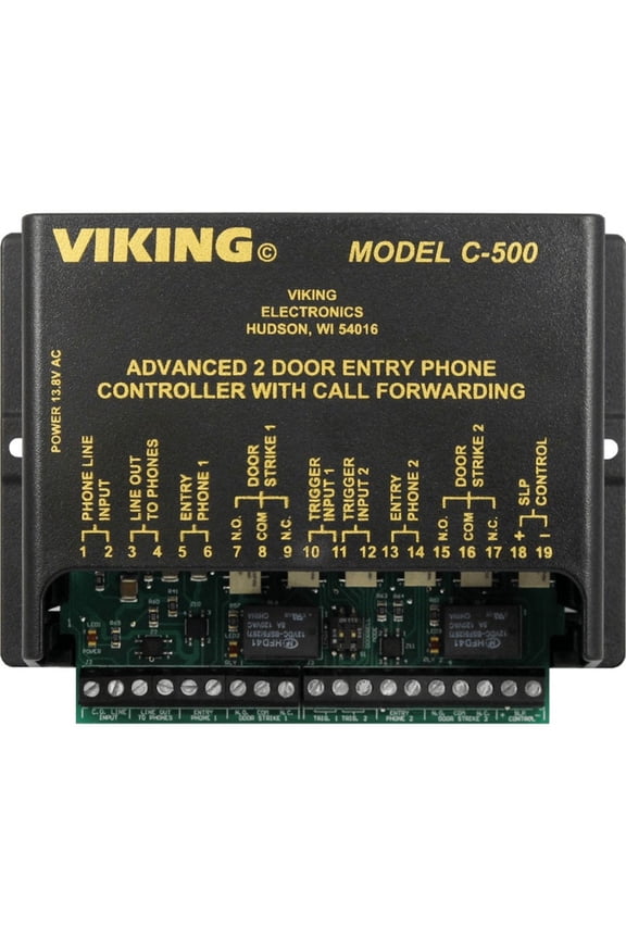 Electronics C-500 Two Door Entry Phone Controller with Call Forwarding & Door Strike Controls