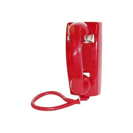 Viking Electronics Wall Phone with Built-in Ringer Red Color