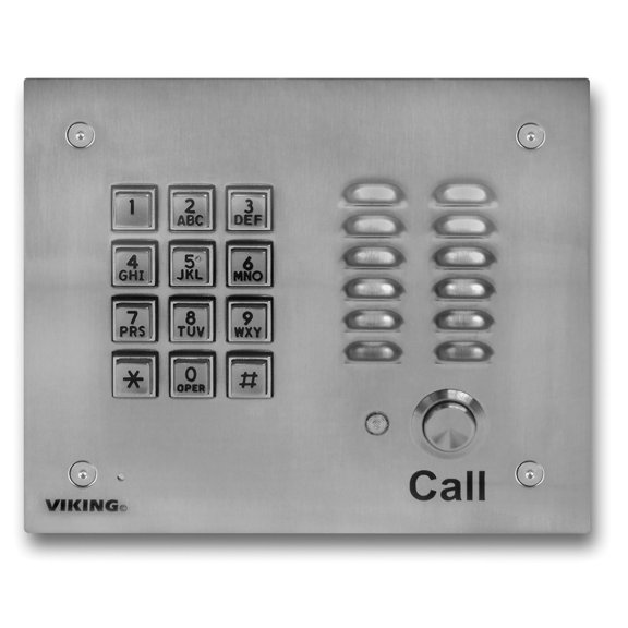 Viking Electronics VK-K-1700-3 SS Handsfree Phone W/ Key Pad