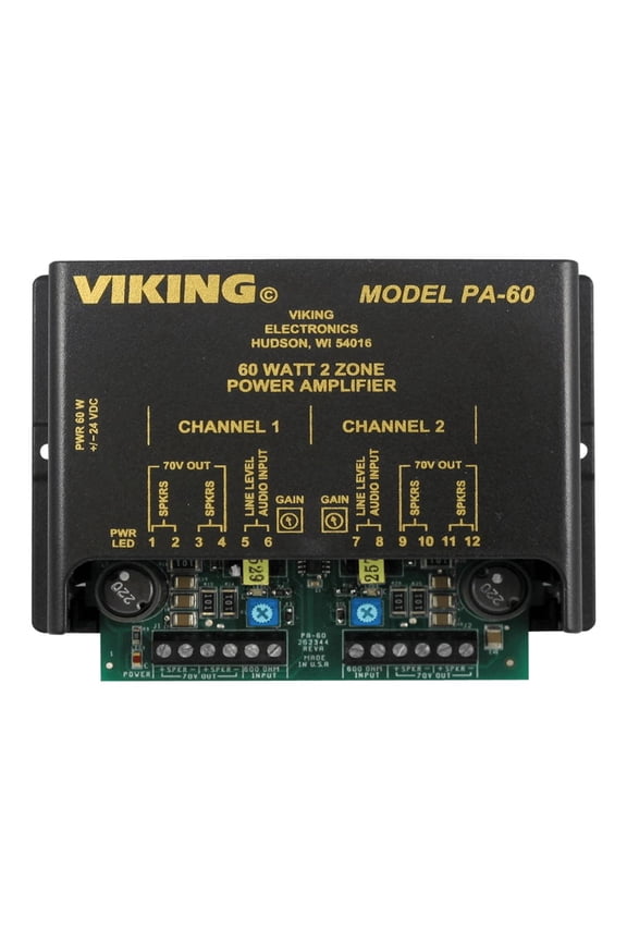 Electronics VK-PA-60 60w Compact Two Zone Amplifier