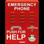 Viking Electronics VoIP ADA Compliant Emergency Phone with Dialer & Voice Announcer, Red Powder Paint Finish