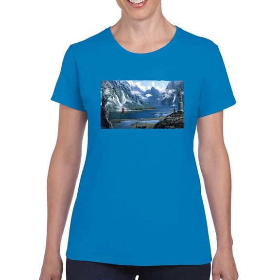 Viking Fjordlands T-Shirt Women -Anthony Chirstou Designs, Female Medium