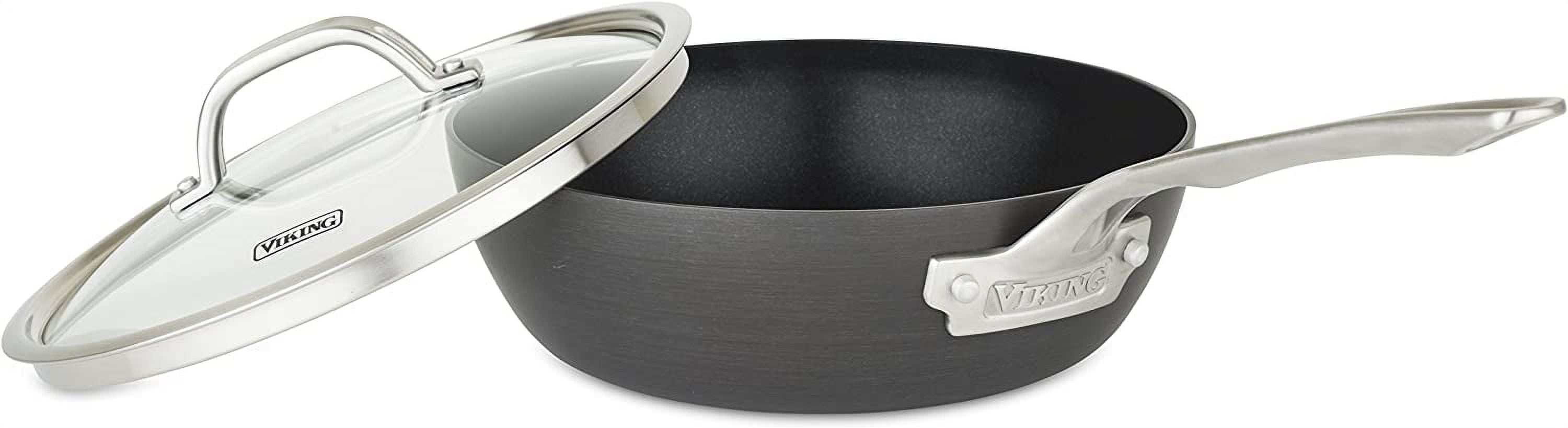 Viking Hard Anodized Nonstick Saucier Pan, 3Ply Cookware, 3 Quart