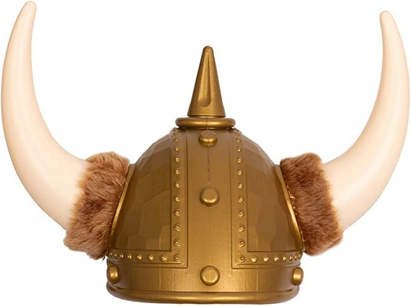 Viking Hat with Fur Medieval Costume Warrior Helmet Funny