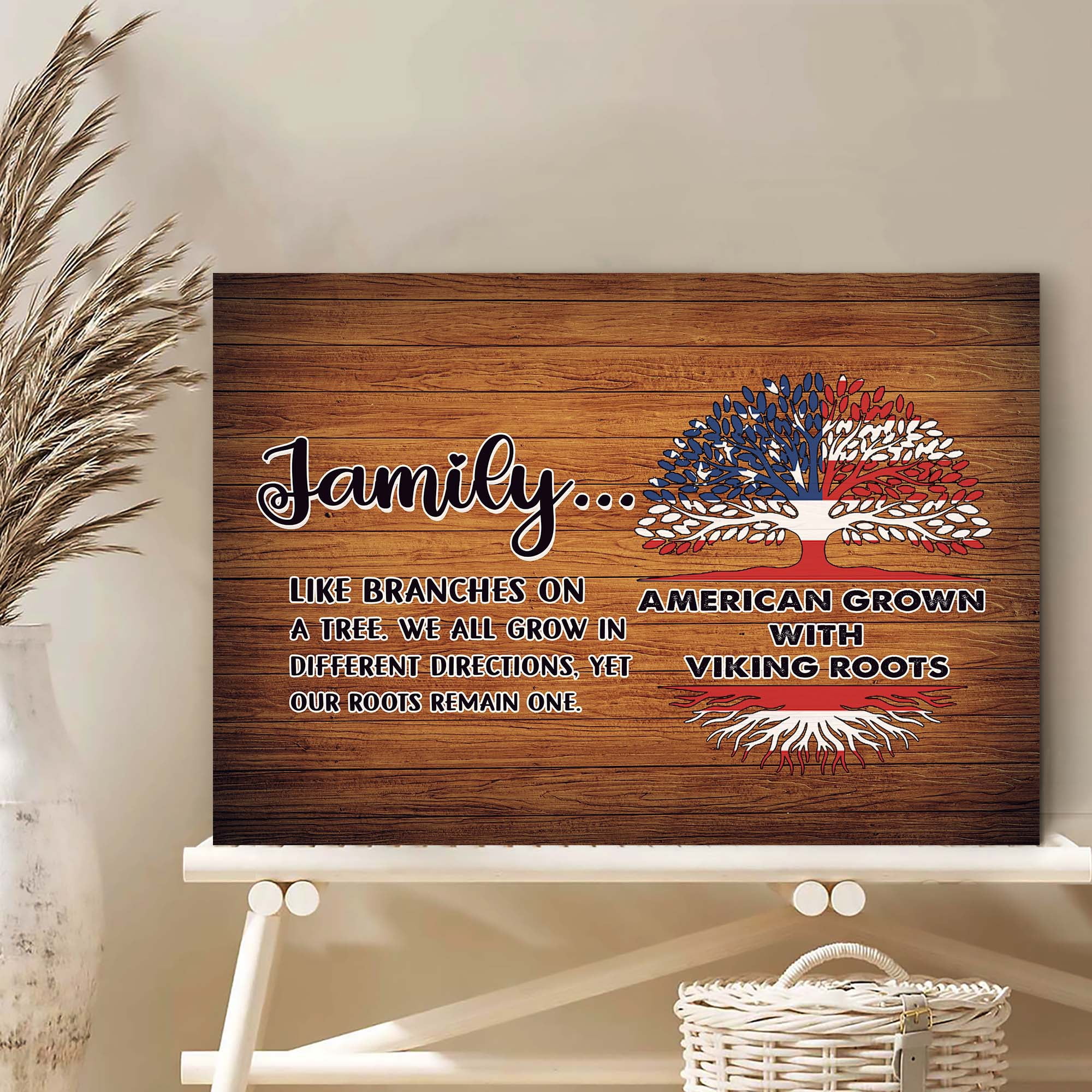Viking Heritage Family Canvas Wall Art – “American Grown with Viking ...