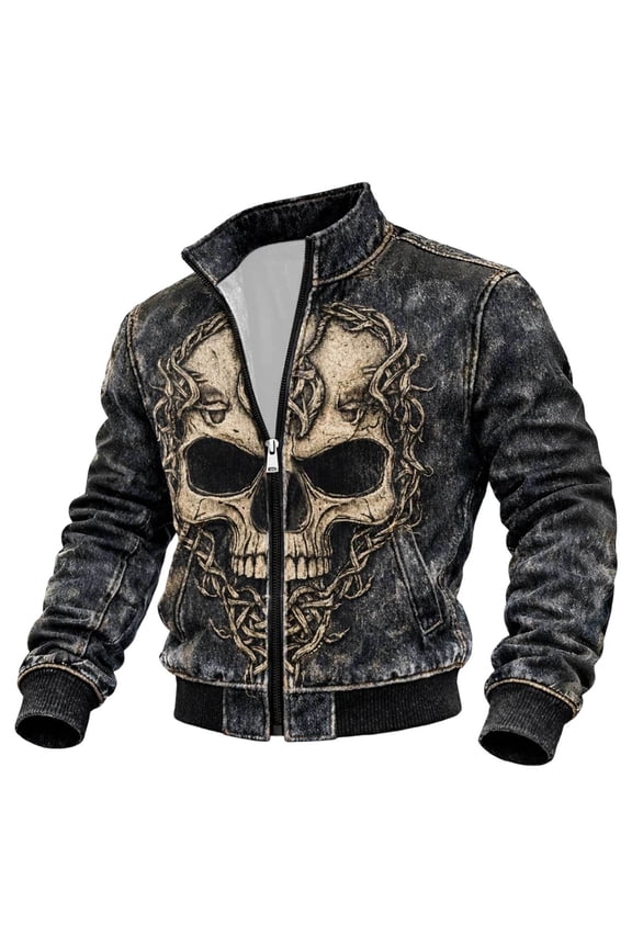 Viking Jacket for Men Norse Mythology Jackets Nordic Vegvisir Jacket Grey XXXL