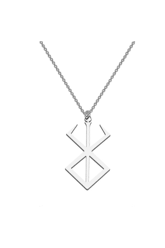 Viking Jewelry Berserk Rune Stainless Steel Amulet Talisman Shield Pendant Necklace Stainless Steel
