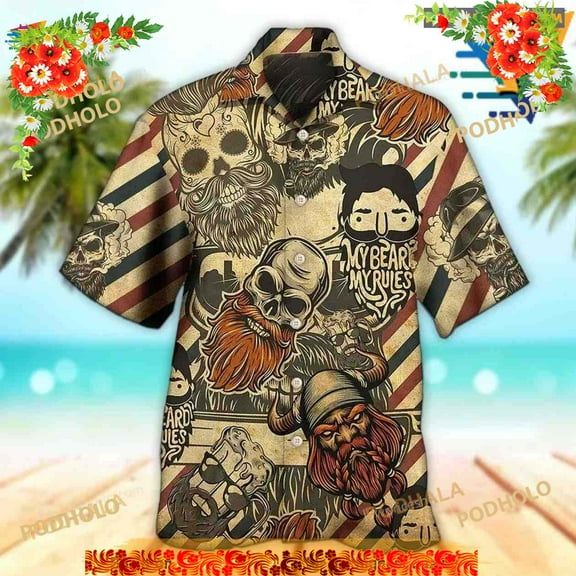 Viking My Rules Funny Hawaiian Shirt