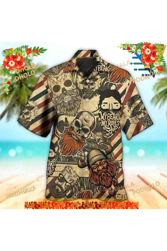 Viking My Rules Funny Hawaiian Shirt