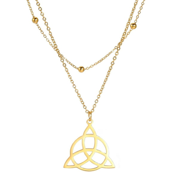 Viking Necklace Sacred Triangle Protection Rune Necklace Keitel Symbol Pendant Vikings Pagan Norse Protective Jewellery Stainless Steel Irish Celtic Necklace Jewellery Gifts