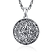 Viking Necklace for Men Viking Sun All Seeing Eye Necklace for Men