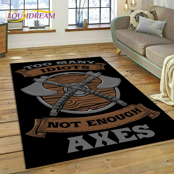Viking Nordic Odin Valhalla Cartoon Valknut Carpet Rug for Home Living Room Bedroom Sofa Doormat r kid Area Rug Non-slip Mat