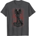 thumbnail image 1 of Viking Norse Mythology Thor's Mjolnir Odin's Huginn & Muninn DTG Print Unisex T-Shirt,Dark Heather Grey Color,Size XL, 1 of 5