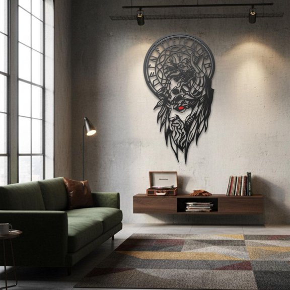 Viking Odin Metal Wall Art Decor