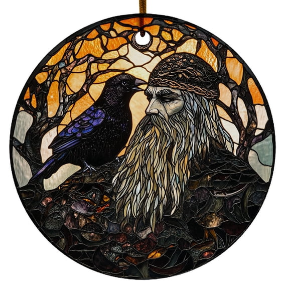 Viking Odin and Raven Ornament, Scandinavian Christmas Ornaments 2025, Viking Christmas Ornaments, Celtic Norse Mythology Decor, Christmas Decorations Gifts