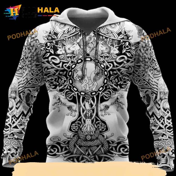 Viking Pattern All Over Printed 3D Hoodie T-Shirt