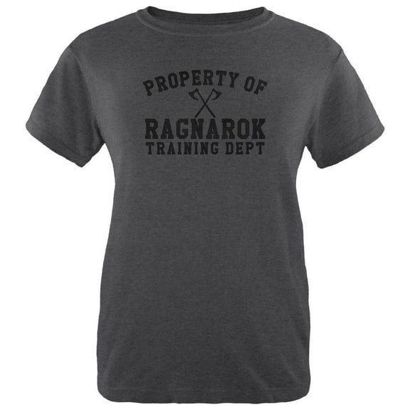 Viking Property of Ragnarok Training Department Womens T Shirt Deep Heather MD