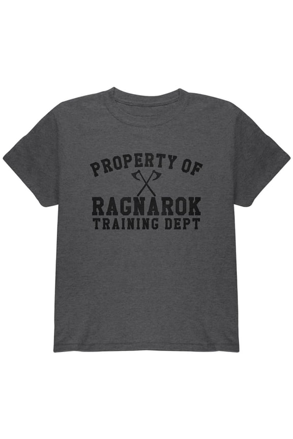 Viking Property of Ragnarok Youth T Shirt Dark Heather YLG