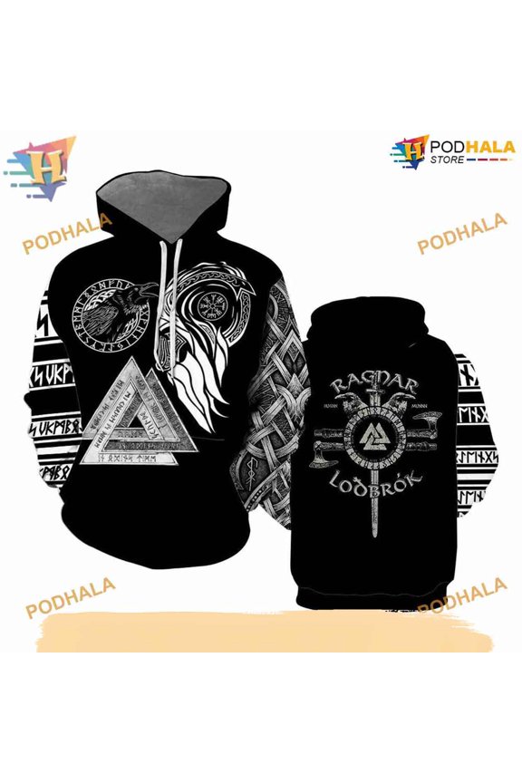 Viking Ragnar All Over Printed 3D Hoodie T-Shirt