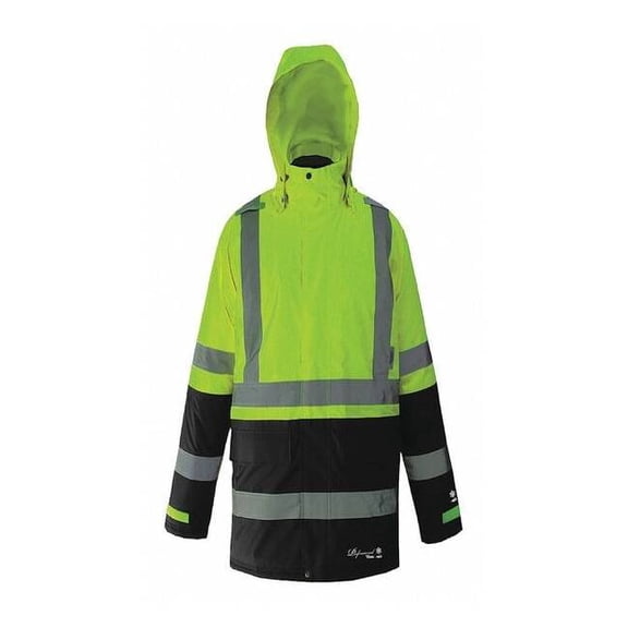 Viking Rain Jacket,Class 3, Type R,Blk/Ylw,M D6455JG-M