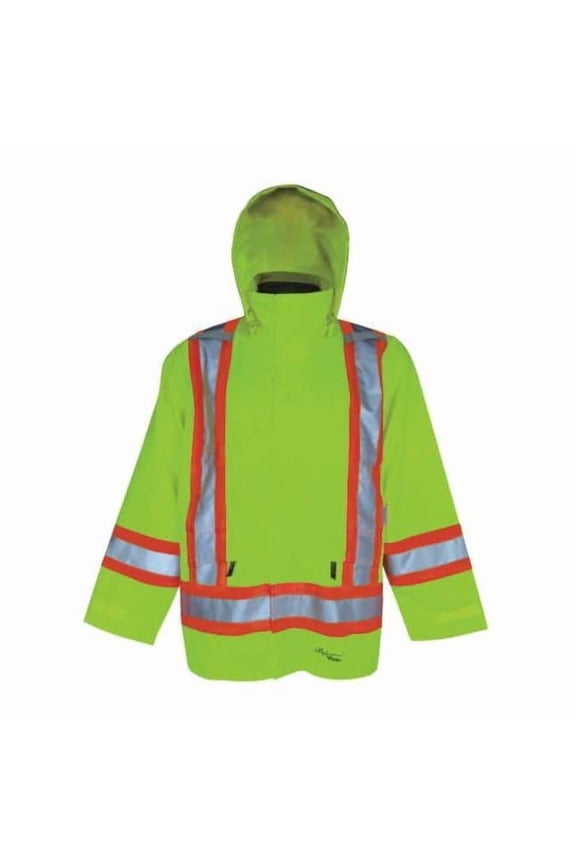 Rain Jacket,Class 3, Type R,Ylw/Grn,2XL 6410JG-XXL