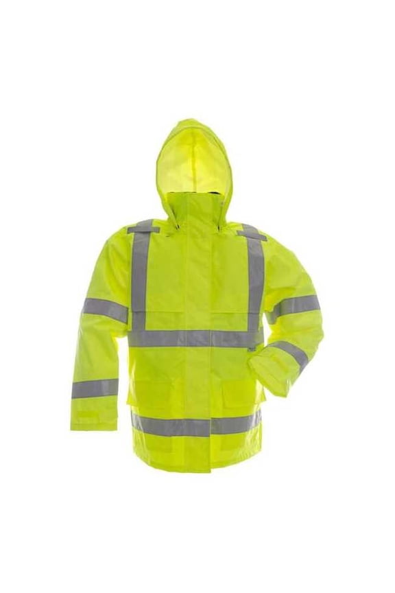 Rain Jacket,Class 3, Type R,Ylw/Grn,XL D6323JG-XL