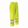 thumbnail image 1 of Hi-Visibility Rain Bib Pants, 150D Rip-Stop Polyester, Polyurethane, 33 1/2 in Inseam, Gree/Yellow, 1 of 1