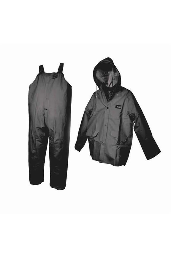 Rain Suit w/Jacket/Bib,Unrated,Black,S 2110BK-S