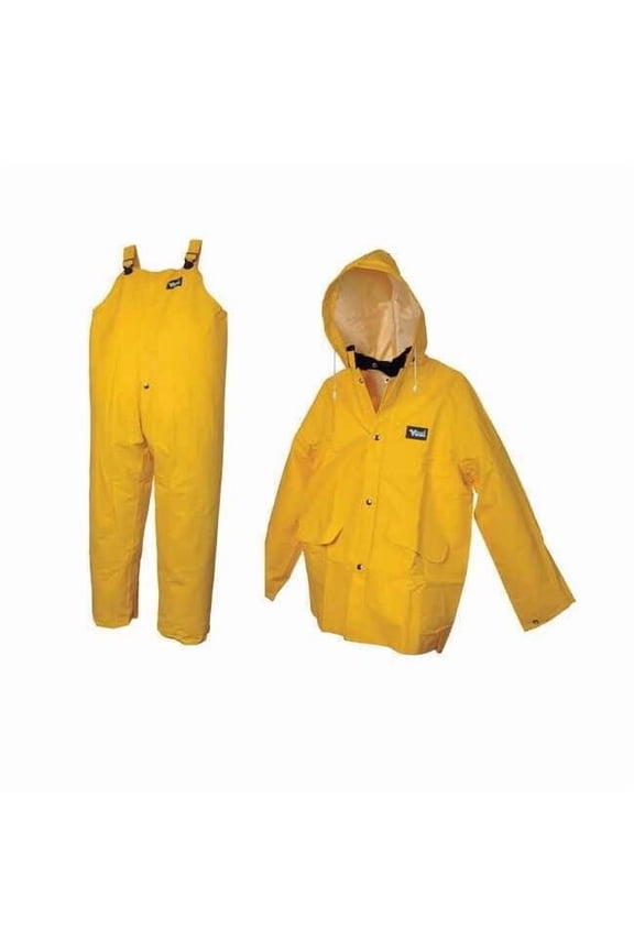 Rain Suit w/Jacket/Bib,Unrated,Yellow,XL 2110Y-XL