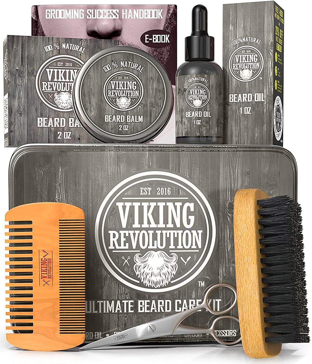 Viking Revolution Beard Care Kit for Men - Beard B