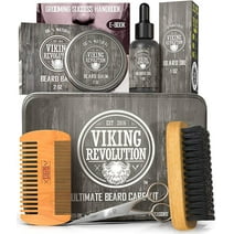 Viking Revolution - Beard Care Kit for Men - Ultimate Grooming Kit with Beard Balm, Beard Oil, Beard & Mustache Scissors