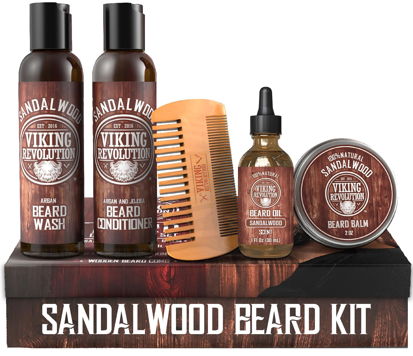 Walmart sales :  Viking Revolution Men's Beard Grooming Kit - Wash, Conditioner, Oil, Balm, Comb, Sandalwood Scent