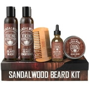 Viking Revolution - Beard Care Kit with Beard Wash & Conditioner, Oil, Balm and Comb - Classic