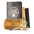 Viking Revolution Beard Comb & Beard Brush Set for Men Natural Boar