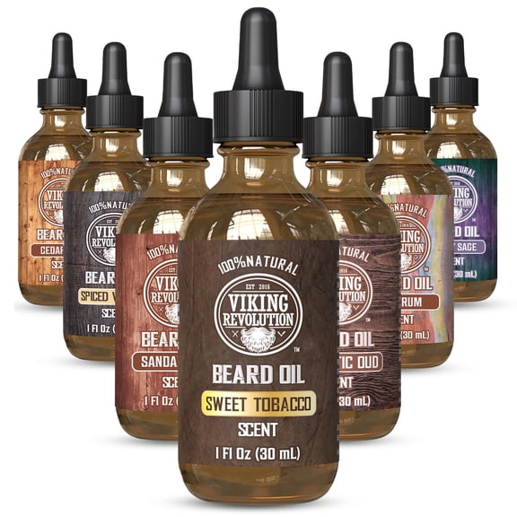 Viking Revolution - Beard Oil - All Natural, Beard and Mustache Oil -Gifts For Men - Sweet Tobacco, 1 Oz