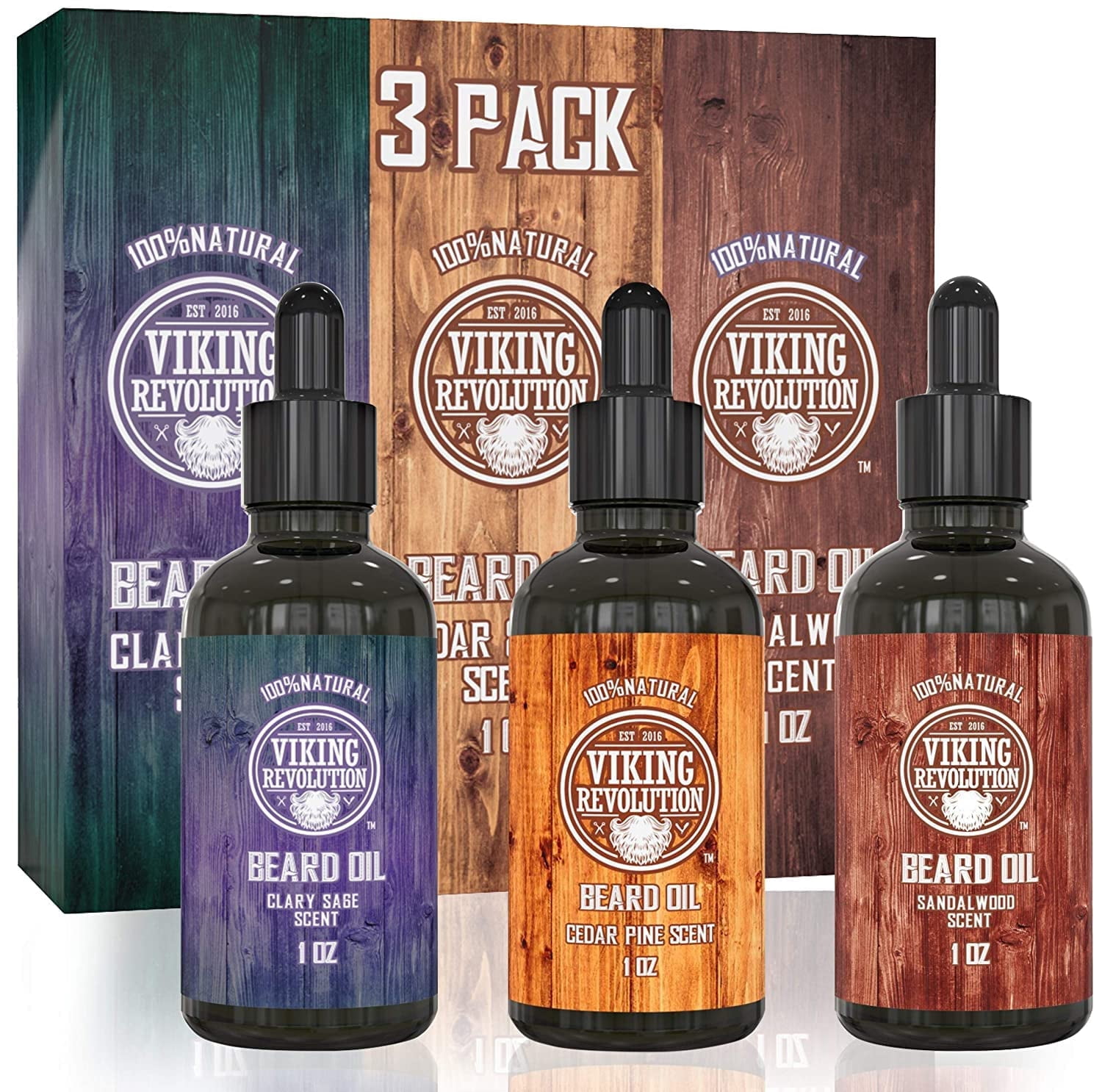 Viking Revolution Beard Oil Conditioner Variety Pack - Moisturizing ...