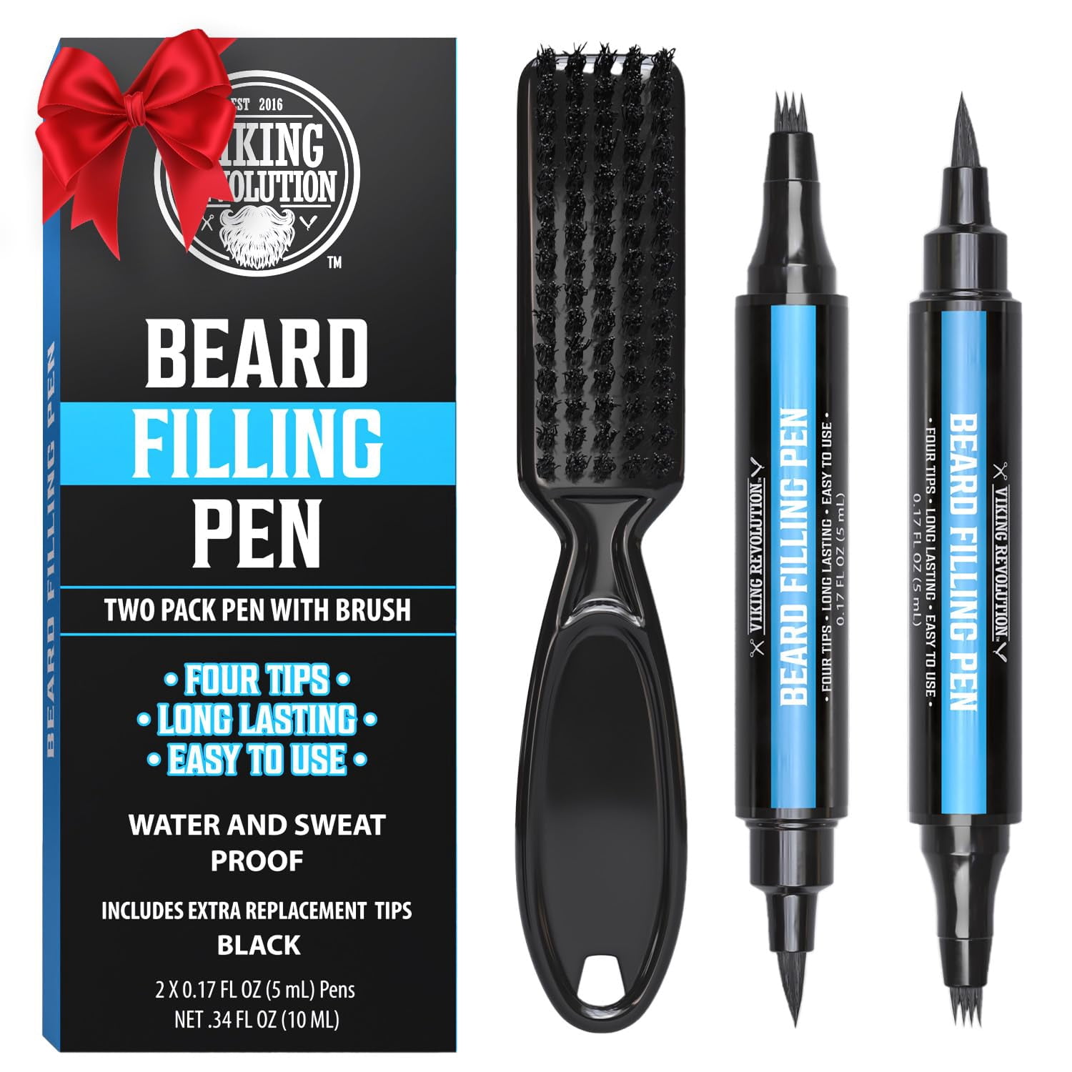 Viking Revolution Beard Pen Black Beard Pencil Filler for Men Waterproof Beard Filling Pen