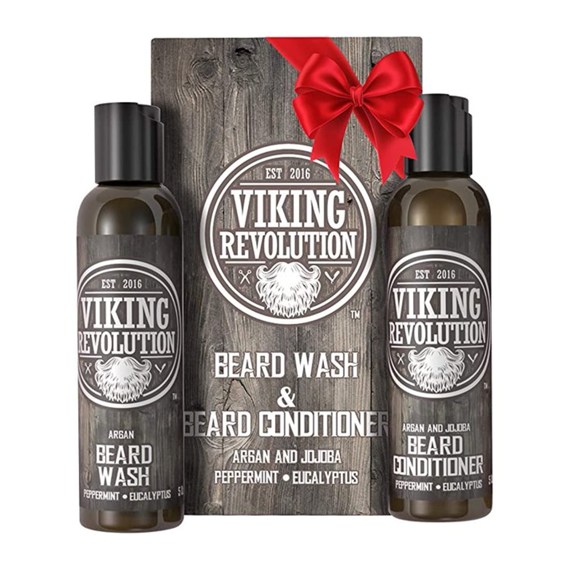 Viking Revolution - Beard Wash & Beard Conditioner - Christmas Gifts For  Men - Natural Peppermint & Eucalyptus, 10 Oz