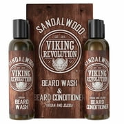Viking Revolution - Beard Wash & Beard Conditioner - Sandalwood (17 oz each)